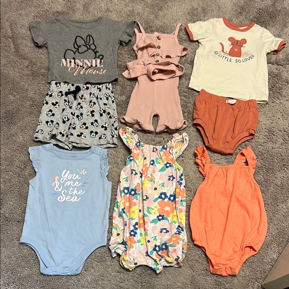 Baby Girl Summer Clothing Set - Gray 18-24 Months - 8pcs